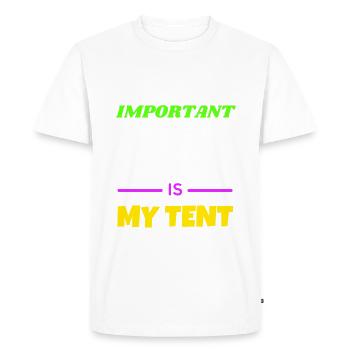 La chose la plus importante dans ma vie est ma tente - T-shirt Premium bio Homme - blanc - Devant - Nico (187cm)