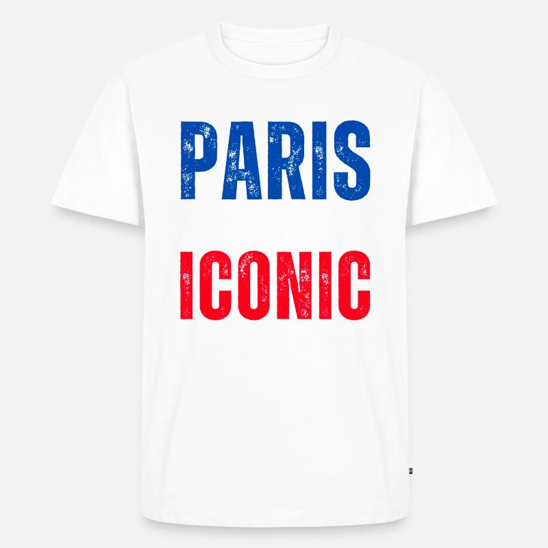 Paris ist eine Ikone - Männer Premium Bio T-Shirt - Weiß