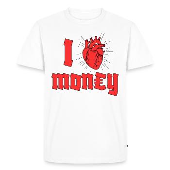 I Heart Argent - T-shirt Premium bio Homme - blanc - Devant - Nico (187cm)