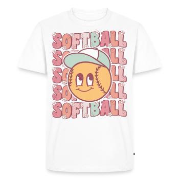 Groovy Softball Lover Joueur Mignon Softball Girl - T-shirt Premium bio Homme - blanc - Devant - Nico (187cm)