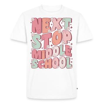 Next Stop Middle School Groovy Last Day of School - Men's Premium Organic T-Shirt - white - Front - Nico (187cm)