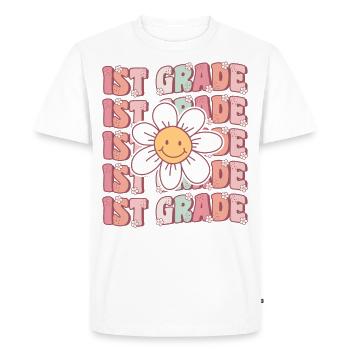 Groovy 1st Grade Back To School First Day - Men's Premium Organic T-Shirt - white - Front - Nico (187cm)