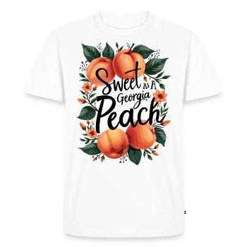 Sweet As A Georgia Peach Southern Girl - Men's Premium Organic T-Shirt - white - Front - Nico (187cm)