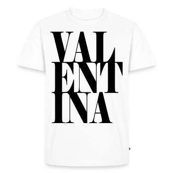 Valentina Nom Prénom Police moderne Word Art - T-shirt Premium bio Homme - blanc - Devant - Nico (187cm)