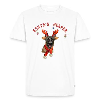 Thème de Noël berger belge - T-shirt Premium bio Homme - blanc - Devant - Nico (187cm)