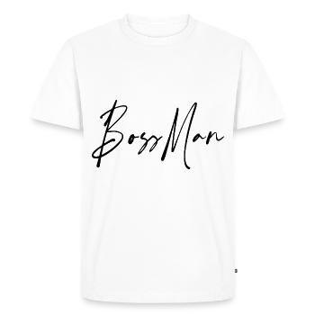 Boss Man - Parfait pour tous les hommes de carrière - T-shirt Premium bio Homme - blanc - Devant - Nico (187cm)