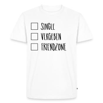 Single Friendgone qui pardonne - T-shirt Premium bio Homme - blanc - Devant - Nico (187cm)
