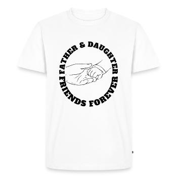 Father & Daughter Friends Forever Black Outline - Men's Premium Organic T-Shirt - white - Front - Nico (187cm)