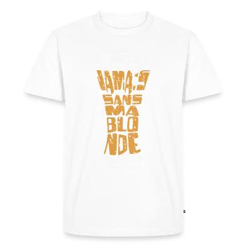 JAMAIS SANS MA BLONDE - T-shirt Premium bio Homme - blanc - Devant - Nico (187cm)