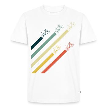Vélo de route aux couleurs vintage - T-shirt Premium bio Homme - blanc - Devant - Nico (187cm)