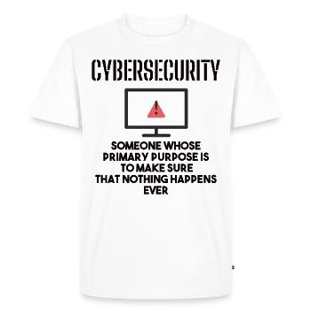 Cybersécurité - Informaticiens en sécurité des TI - T-shirt Premium bio Homme - blanc - Devant - Nico (187cm)