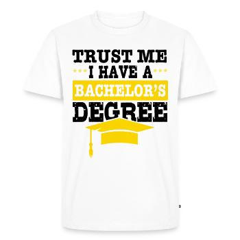 Baccalauréat Diplômé de cérémonie universitaire terminé - T-shirt Premium bio Homme - blanc - Devant - Nico (187cm)