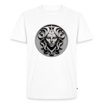 Œuvre d’art fantastique: Déesse grecque antique - T-shirt Premium bio Homme - blanc - Devant - Nico (187cm)