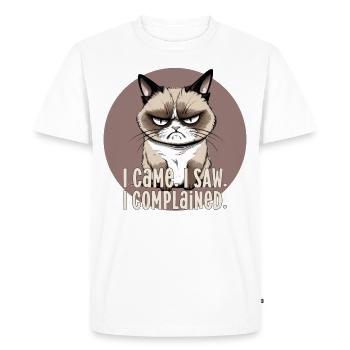 Came saw s’est plaint chat chat en colère disant drôle - T-shirt Premium bio Homme - blanc - Devant - Nico (187cm)