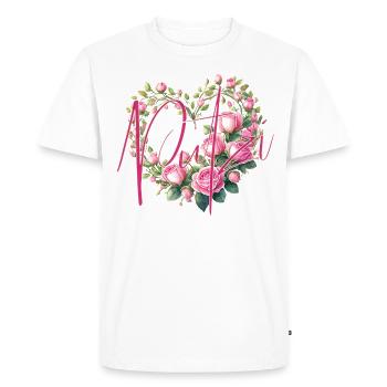 Saint-Valentin Saint-Valentin Roseheart Heart love - T-shirt Premium bio Homme - blanc - Devant - Nico (187cm)