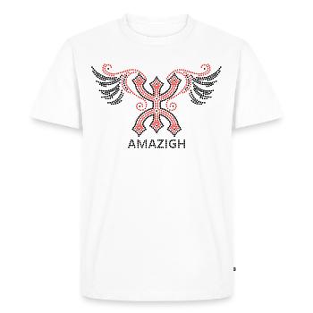 AMAZIGH ZYMBOLE BERBERE Z IMAZIGHEN BIJOU KABYLE - T-shirt Premium bio Homme - blanc - Devant - Nico (187cm)