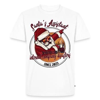 Bureau de Noël tamponnant le Père Noël avec du punch - T-shirt Premium bio Homme - blanc - Devant - Nico (187cm)