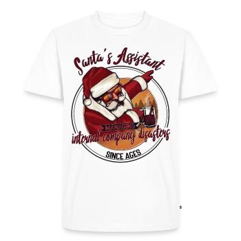 Bureau de Noël tamponnant le Père Noël avec du punch - T-shirt Premium bio Homme - blanc - Devant - Nico (187cm)