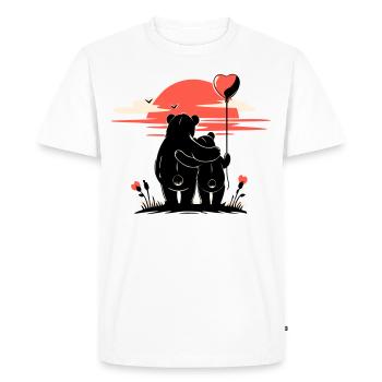 Bear in Love - Romantic Sunset - Men's Premium Organic T-Shirt - white - Front - Nico (187cm)