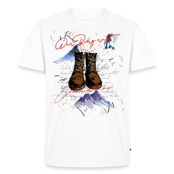 L’appel de la montagne - Cool hiker design - T-shirt Premium bio Homme - blanc - Devant - Nico (187cm)