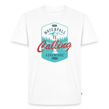 Waterfall Adventure Mountains Hiking Alps - Men's Premium Organic T-Shirt - white - Front - Nico (187cm)