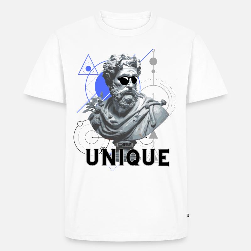 Seien Sie einzigartig - Männer Premium Bio T-Shirt - Weiß