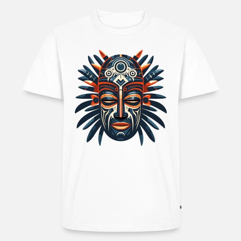 Powwow Headman - Männer Premium Bio T-Shirt - Weiß