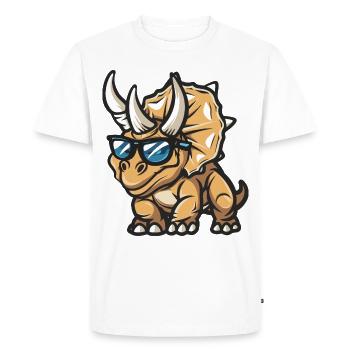 dinosaur triceratops animal - Men's Premium Organic T-Shirt - white - Front - Nico (187cm)