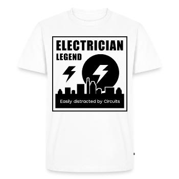 Electrician Legend Craftsman Electro Worker - Men's Premium Organic T-Shirt - white - Front - Nico (187cm)
