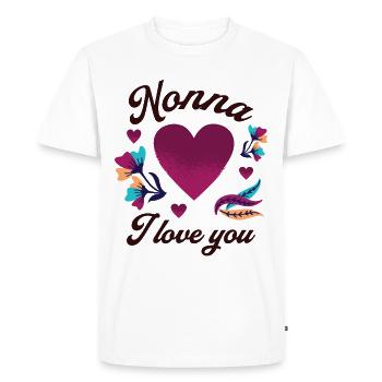 Nonna, je t’aime, grand-mère, je t’aime - T-shirt Premium bio Homme - blanc - Devant - Nico (187cm)
