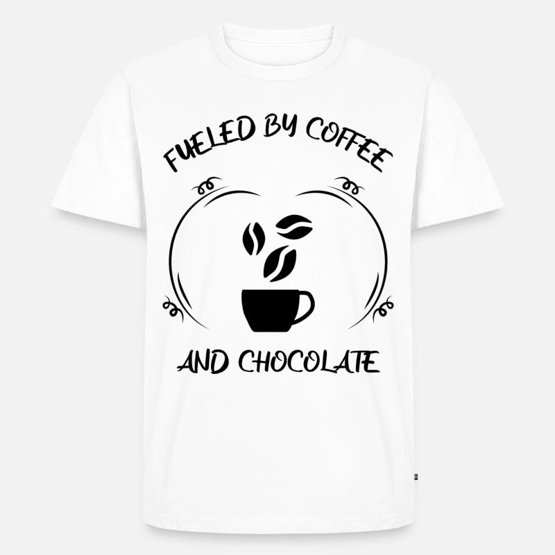 Kaffee Espresso Käffchen & Schokolade - Männer Premium Bio T-Shirt - Weiß