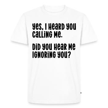 Appel en ignorant les guillemets - T-shirt Premium bio Homme - blanc - Devant - Nico (187cm)