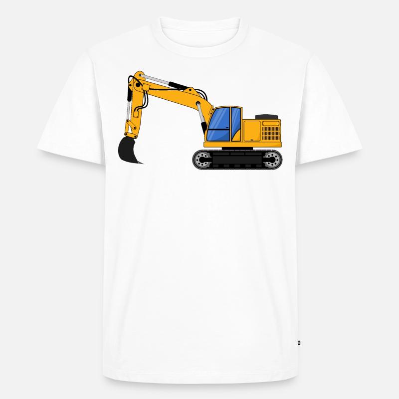Grävmaskin Grävmaskin - Ekologisk premium-T-shirt herr - vit