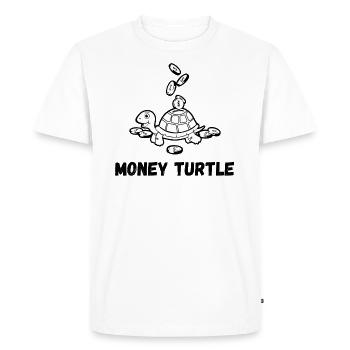 Tirelire et tirelire tortue d’argent - T-shirt Premium bio Homme - blanc - Devant - Nico (187cm)