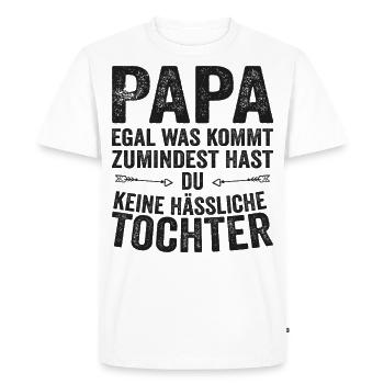 Papa Père Fille Fête des pères - T-shirt Premium bio Homme - blanc - Devant - Nico (187cm)