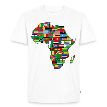 Africa Unite - T-shirt Premium bio Homme - blanc - Devant - Nico (187cm)