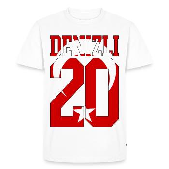 Denizli 20 Drapeau turc - T-shirt Premium bio Homme - blanc - Devant - Nico (187cm)