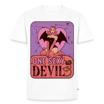 Sexy devil - Men's Premium Organic T-Shirt - white - Front - Nico (187cm)