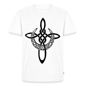 Black Lunar Cross - Men's Premium Organic T-Shirt - white - Front - Nico (187cm)