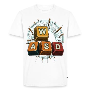 WASD Gaming Keys - Funny Gamer Gift - Men's Premium Organic T-Shirt - white - Front - Nico (187cm)