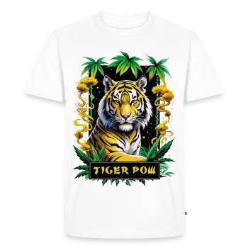 Tiger Pow - T-shirt Premium bio Homme - blanc - Devant - Nico (187cm)