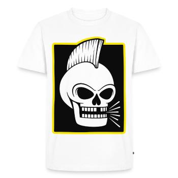 Punk Rock Skull With Mohawk - Men's Premium Organic T-Shirt - white - Front - Nico (187cm)