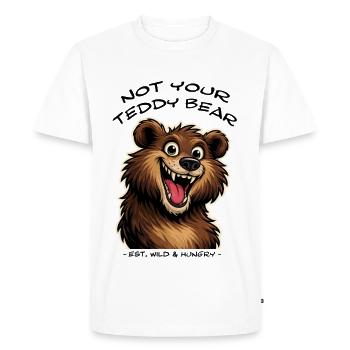 Smiling Brown bear in cartoon style. - Men's Premium Organic T-Shirt - white - Front - Nico (187cm)