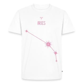Constellation des étoiles du signe du Bélier rose pastel - T-shirt Premium bio Homme - blanc - Devant - Nico (187cm)
