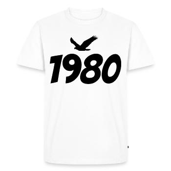 Vintage Eagle Graphic des années 1980 - T-shirt Premium bio Homme - blanc - Devant - Nico (187cm)