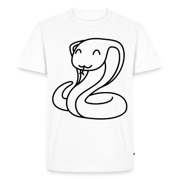 Serpent Cobra Comic Animal - T-shirt Premium bio Homme - blanc - Devant - Nico (187cm)