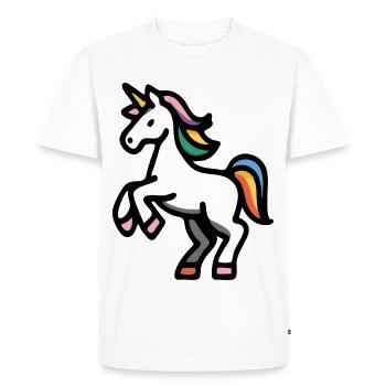 Minimal Rainbow Unicorn – Simple Fantasy Horse Art - Men's Premium Organic T-Shirt - white - Front - Nico (187cm)