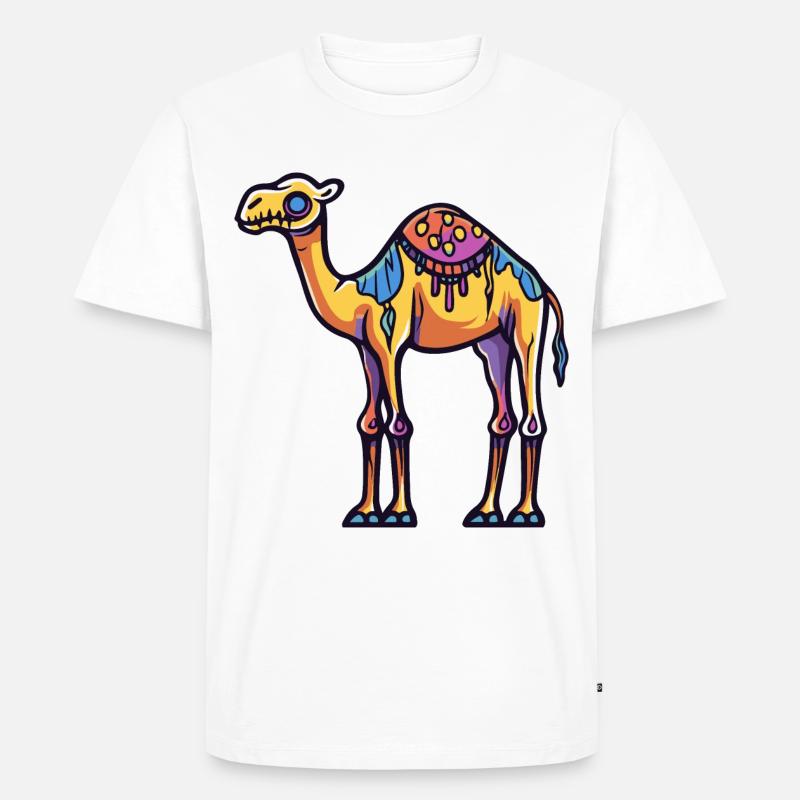 Kamel Halloween Comic Zombie - Männer Premium Bio T-Shirt - Weiß