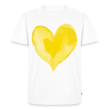 Heart Watercolor Love - Men's Premium Organic T-Shirt - white - Front - Nico (187cm)