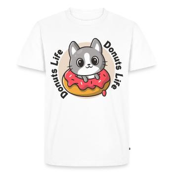 Life Donuts - lover - Men's Premium Organic T-Shirt - white - Front - Nico (187cm)